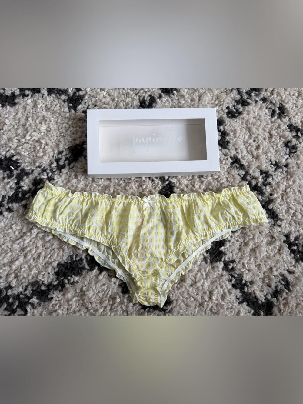 NWT Papinelle Low Rise Yellow Ruffle Cheeky Size XL